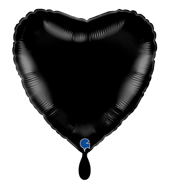 Folienballon - Herz schwarz - ø 45cm